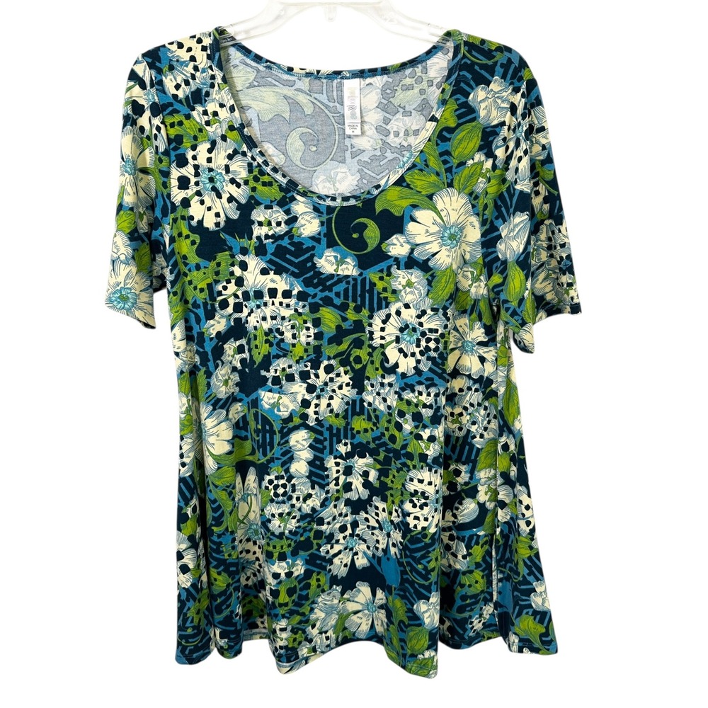 LuLaRoe‎ Medium Top Floral Swing Tunic Abstract Artsy Office Mature Boho 628